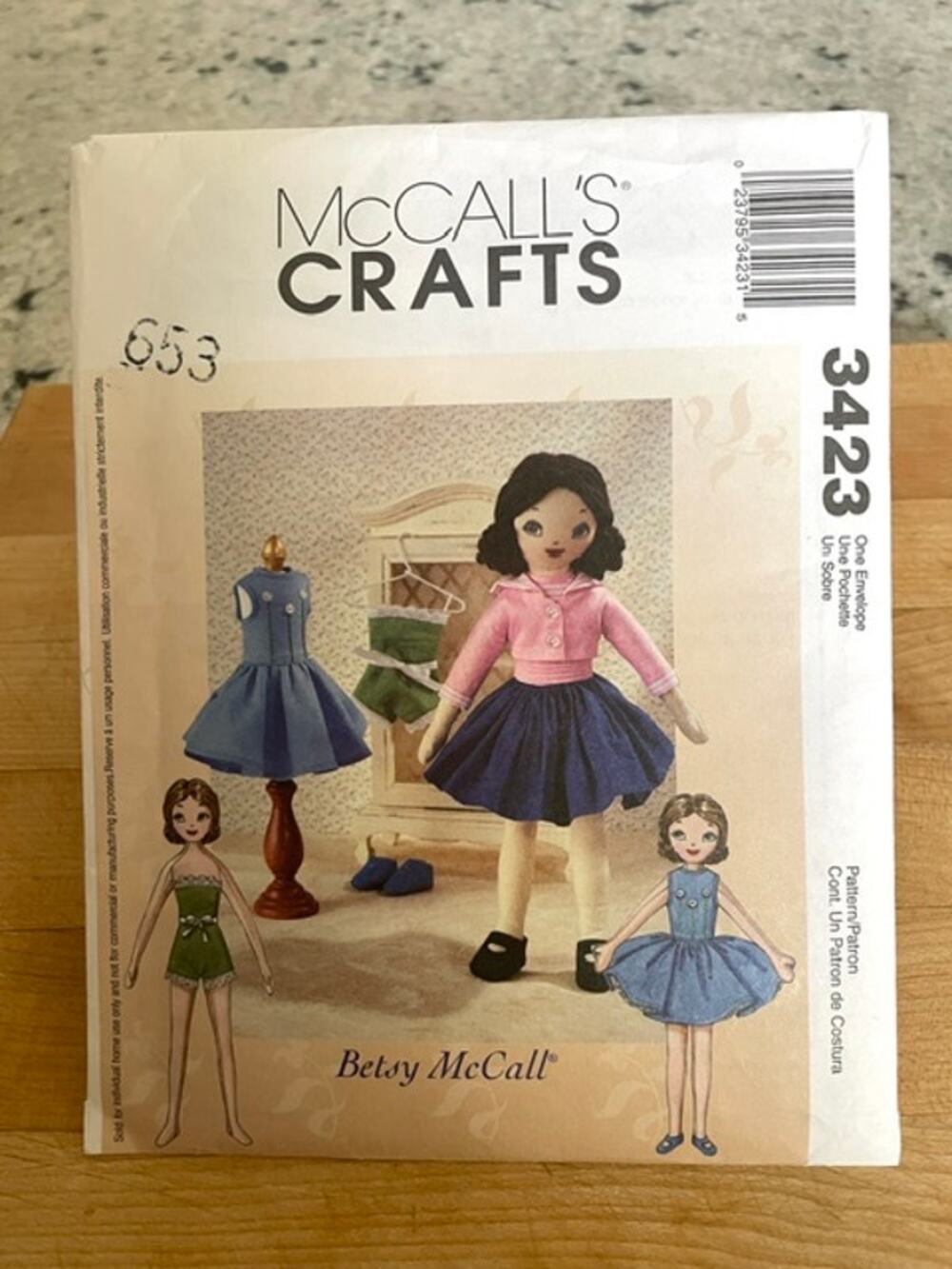 McCall's 3423 Betsy McCall 21" Doll & Clothes Pattern Complete Verified